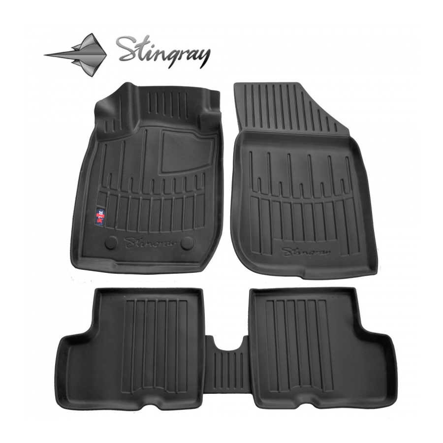 Guminiai 3D kilimėliai DACIA Duster (2WD) 2010-2015 (Juodos spalvos)