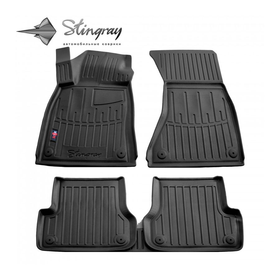 Guminiai 3D kilimėliai AUDI A6 (C7) 2011-2018 (Juodos spalvos)