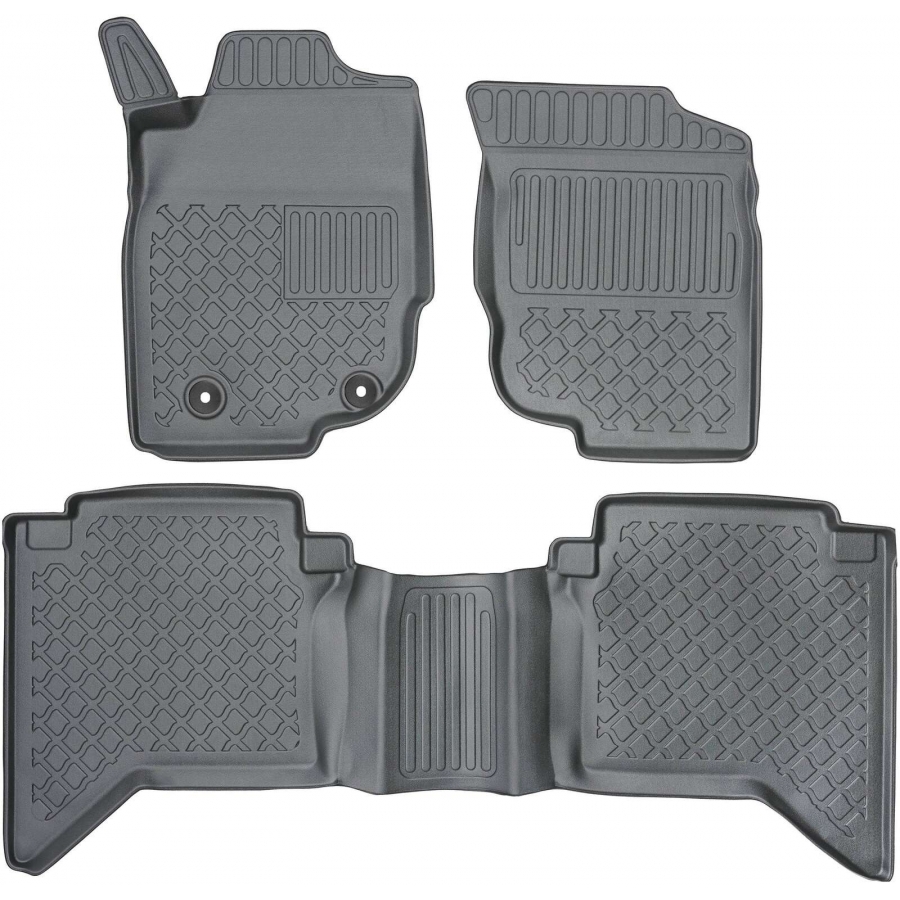 Guminiai (TPE) kilimėliai GuardLiner 3D TOYOTA Hilux VII (Double Cab) 2006-2016 (Paaukštintais kraštais)