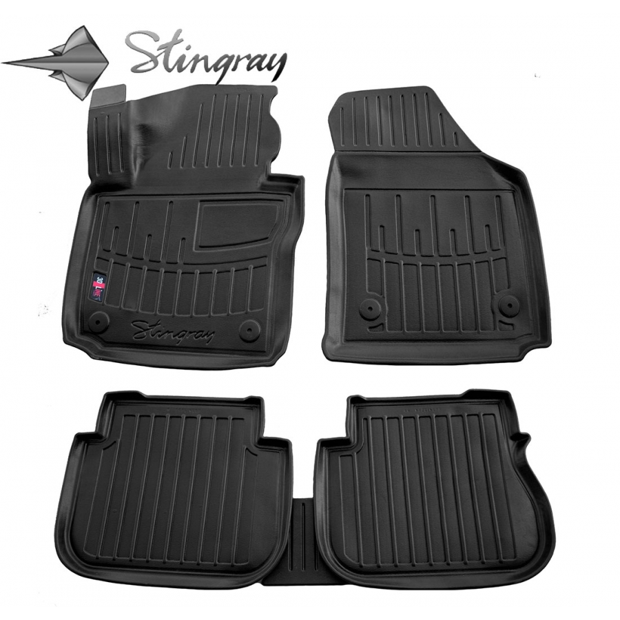 Guminiai 3D kilimėliai VOLKSWAGEN Caddy 2K (3 durų) 2003-2020 (Juodos spalvos)