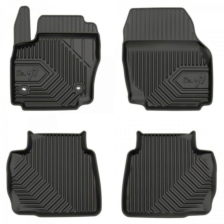Guminiai kilimėliai No.77 FORD Mondeo MKIV 2007-2014 (Atstumas tarp tvirtinimų 31cm, Su borteliais)