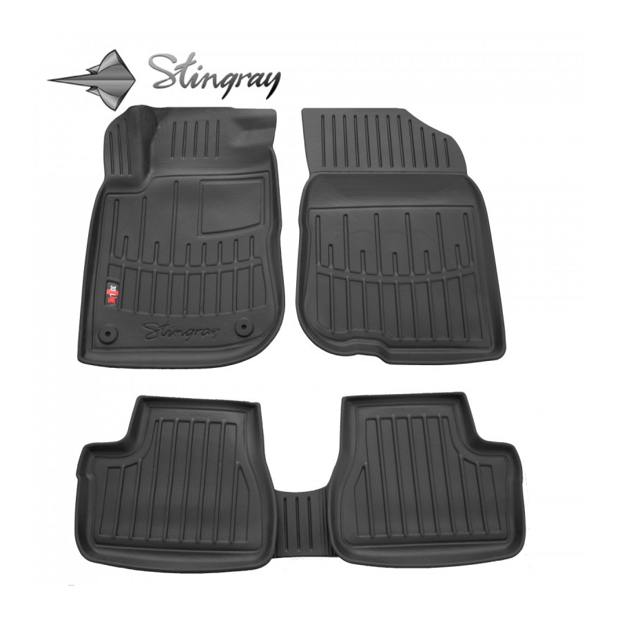 Guminiai 3D kilimėliai PEUGEOT 208 2012-2019 (Juodos spalvos)