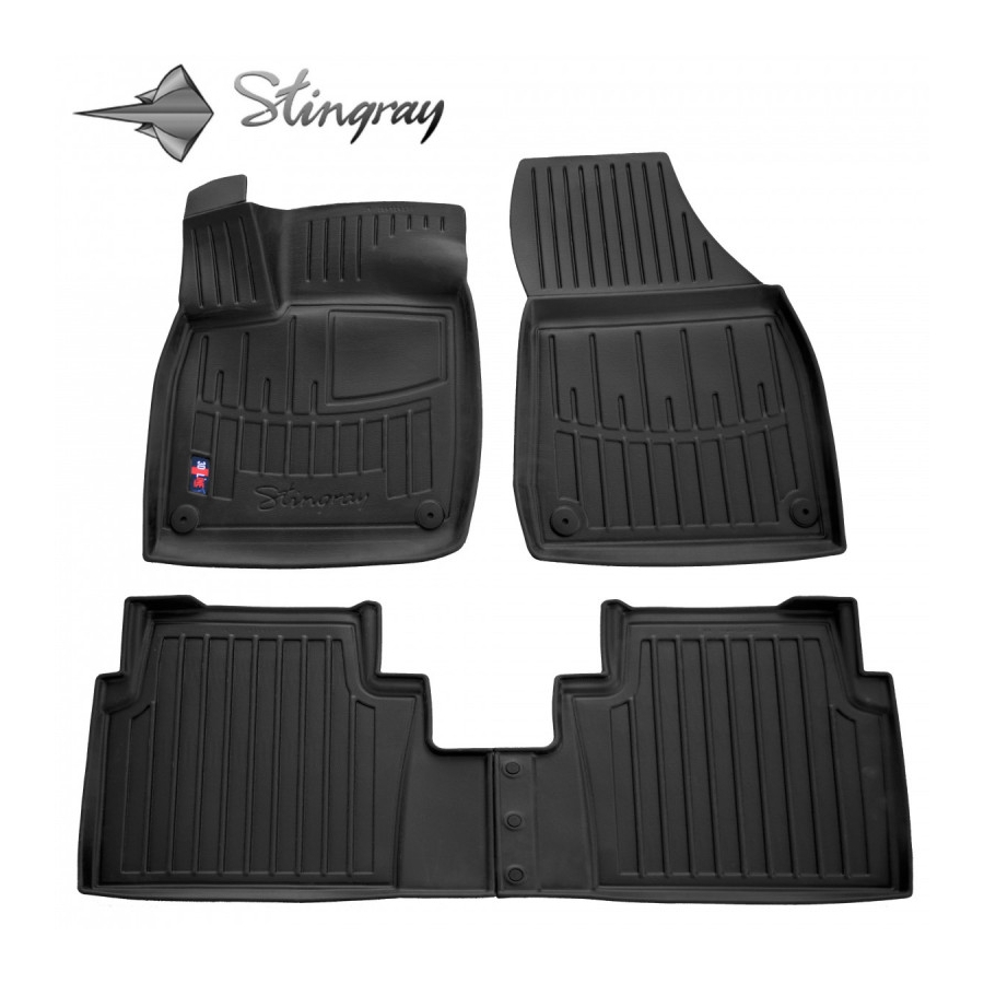 Guminiai 3D kilimėliai VOLKSWAGEN ID.6 2021→ (Juodos spalvos)