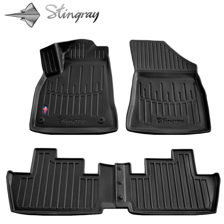 Guminiai 3D kilimėliai PEUGEOT 3008 2009-2016 (Juodos spalvos)