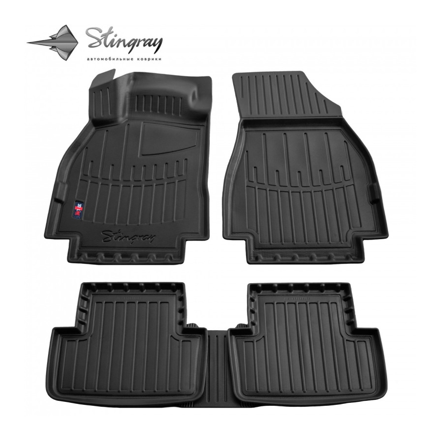 Guminiai 3D kilimėliai RENAULT Megane II 2002-2009 (Juodos spalvos)