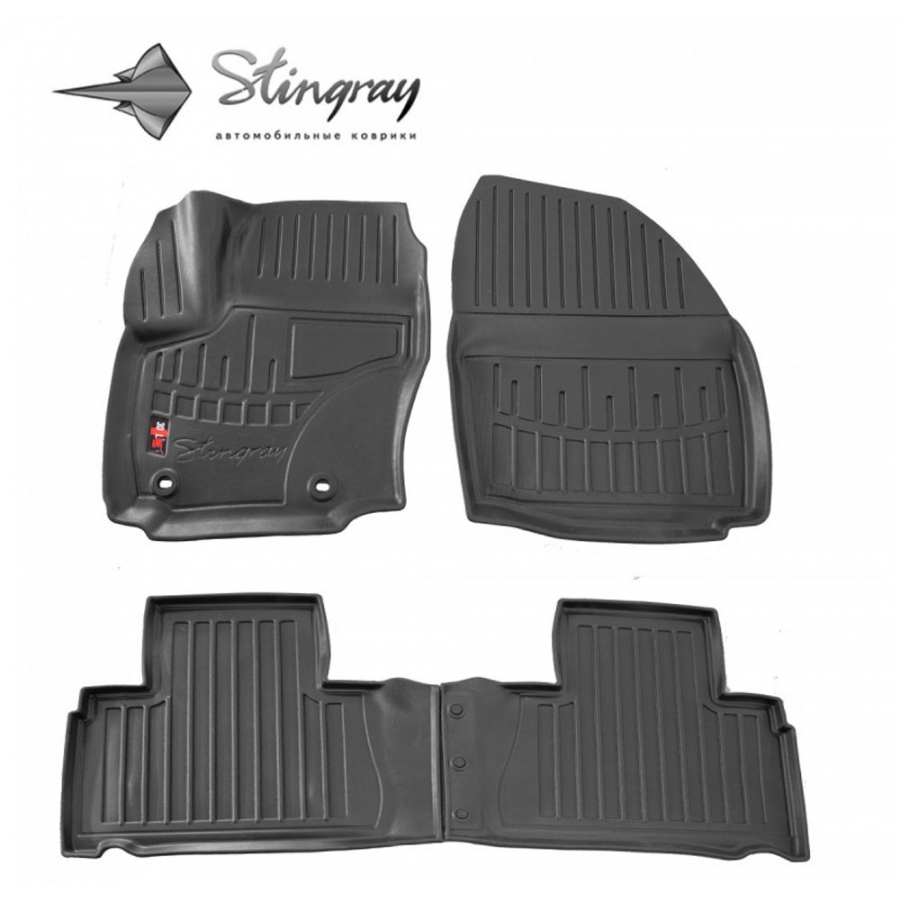 Guminiai 3D kilimėliai FORD Galaxy (WA6) 2006-2015 (Užsukami tvirtinimai, Juodos spalvos)