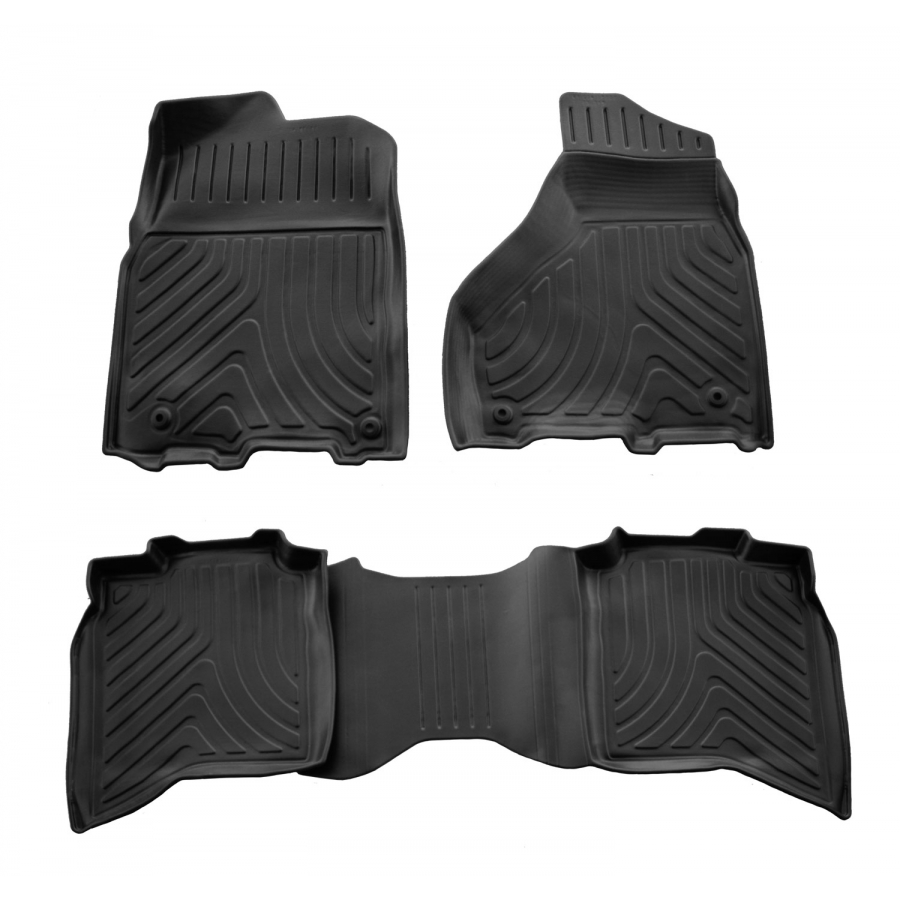 Guminiai 3D kilimėliai DODGE RAM 1500 Crew Cab 2009-2018 (Juodos spalvos)