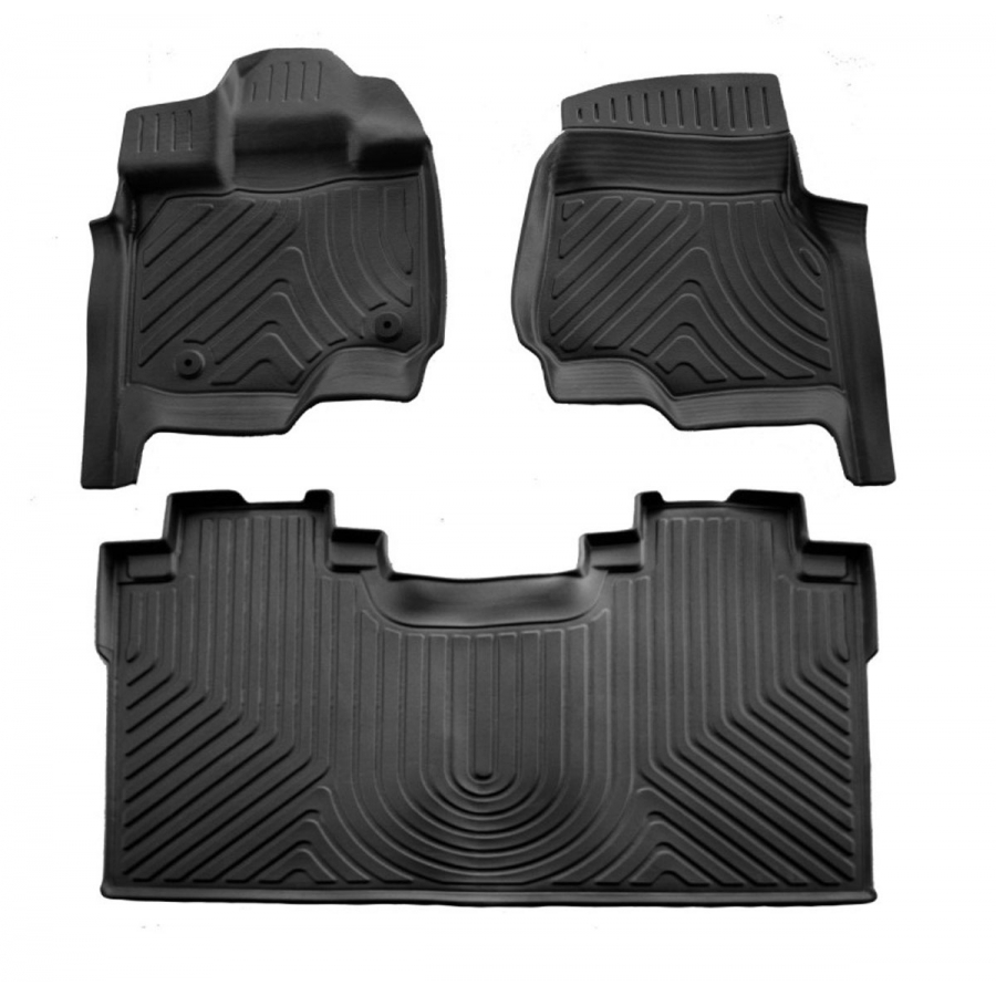 Guminiai 3D kilimėliai FORD F-150 Crew Cab 2014-2021 (Juodos spalvos)
