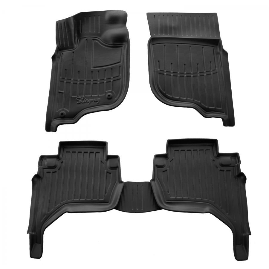 Guminiai 3D kilimėliai MITSUBISHI L200 (KAOT) (Europa) 2006-2015 (Juodos spalvos)