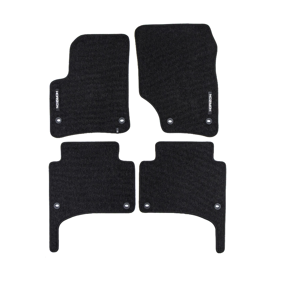 Veliūriniai HORIZON kilimėliai VOLKSWAGEN Touareg 2002-2010 (Juodos spalvos)