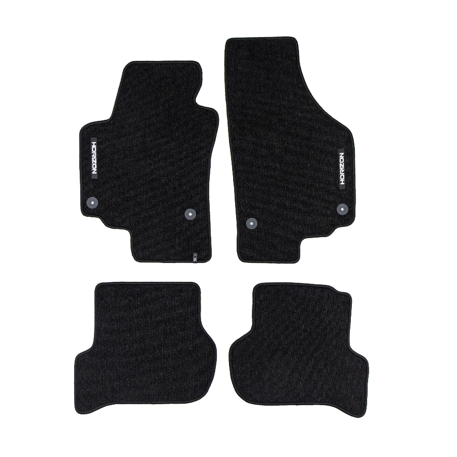 Veliūriniai HORIZON kilimėliai SEAT Altea 2008-2015 (Juodos spalvos)
