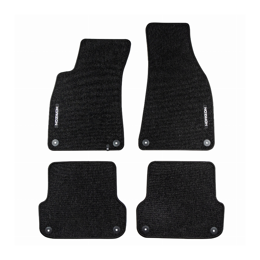 Veliūriniai HORIZON kilimėliai SEAT Exeo 2008-2013 (Juodos spalvos)