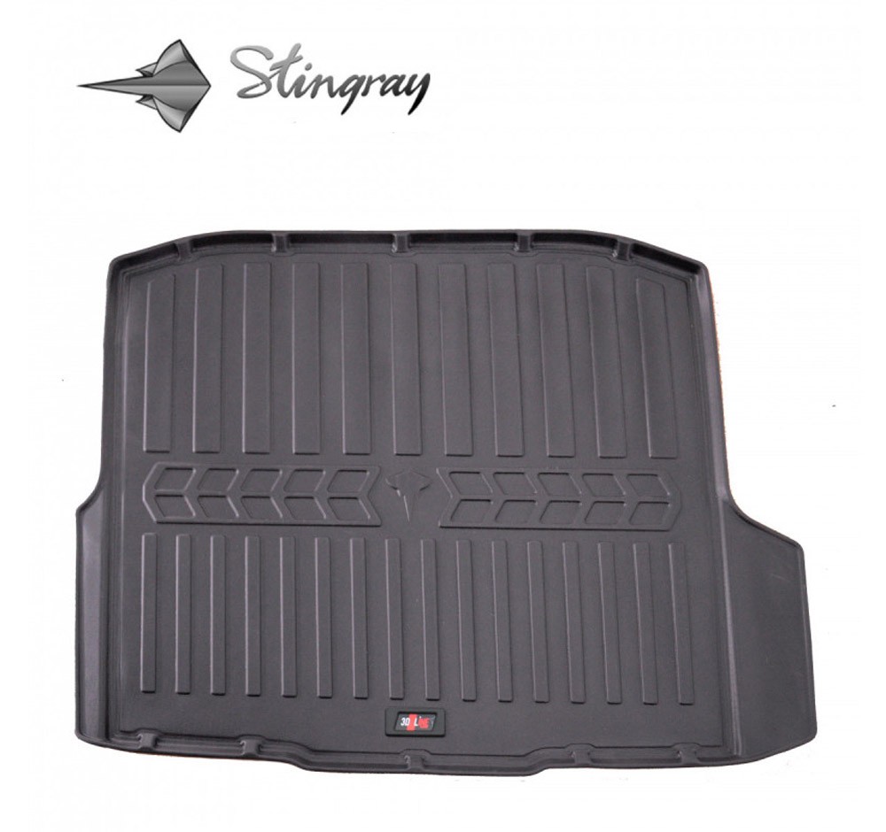 Guminis bagažinės kilimėlis SKODA Octavia III A7 2013-2020  (Universal with niches) black /6020151