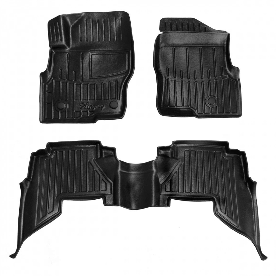 Guminiai 3D kilimėliai NISSAN Pathfinder III (R51) 2010-2015 (Juodos spalvos)