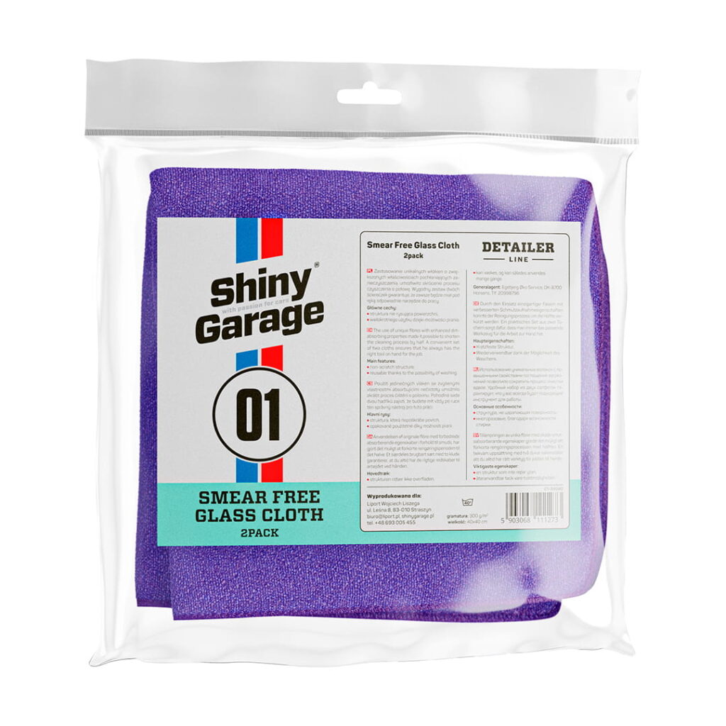 Shiny Garage Mikropluošto Šluostė Stiklui – Smear Free Glass Cloth (2 vnt.)