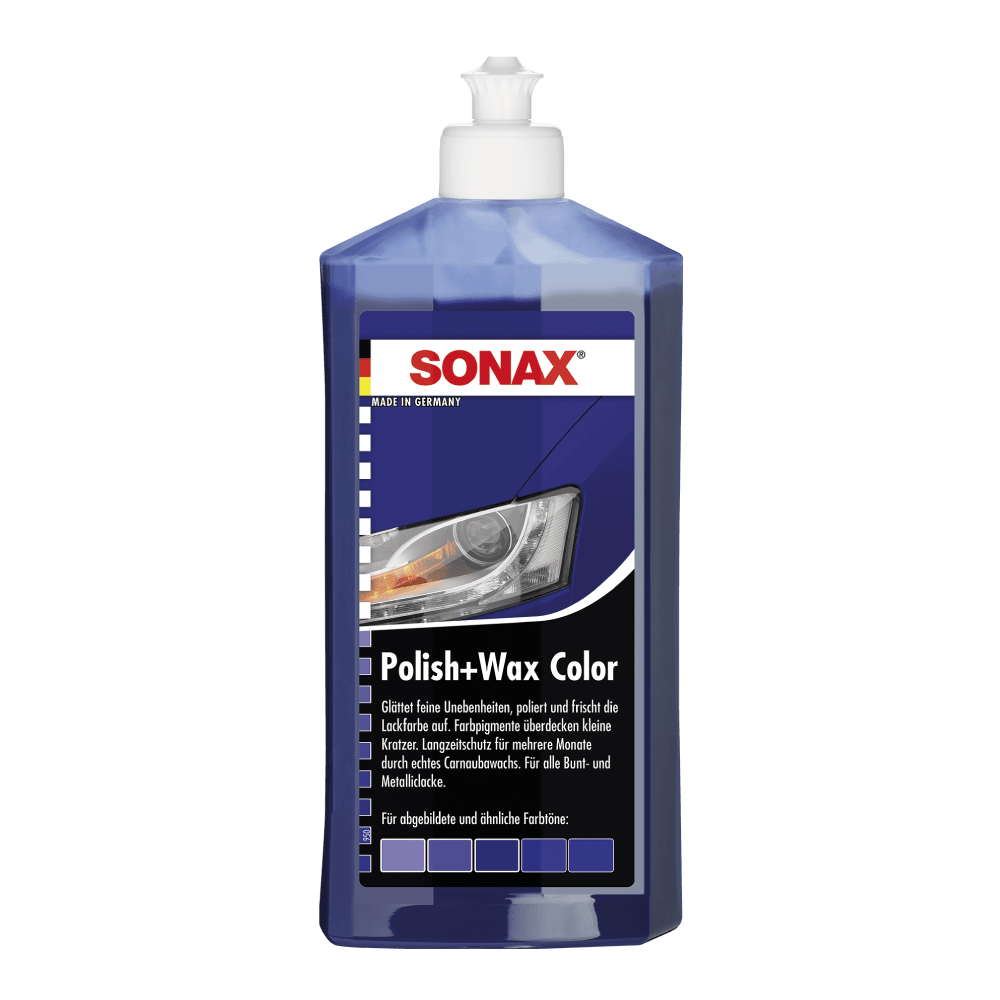 Sonax mėlynos spalvos polirolis su vašku - Polish&Wax (250 ml.)