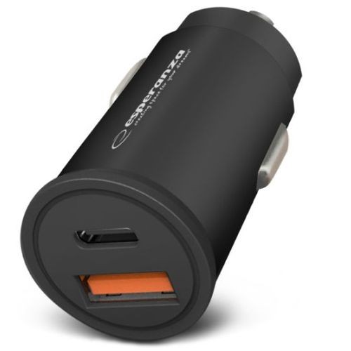 "Esperanza EZC111K" C tipo 20W + USB QC3.0 18W automobilinis įkroviklis