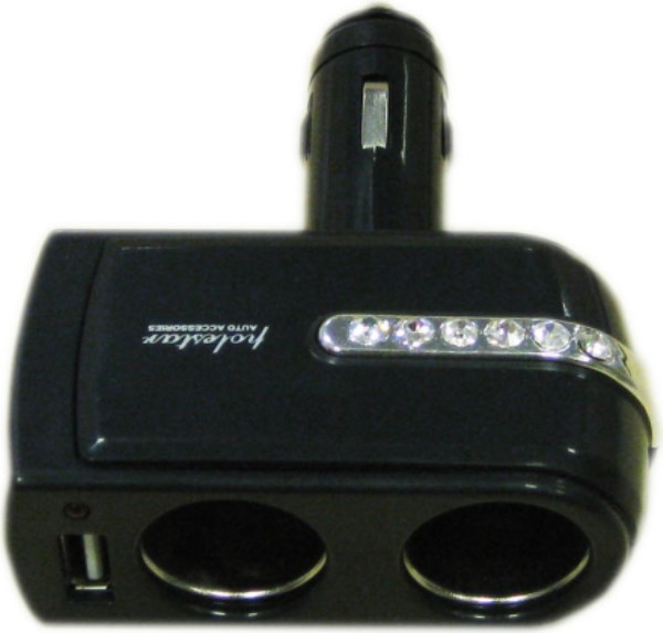 Šakotuvas automobiliui Alburnus 2 lizdų / 1 USB 12V