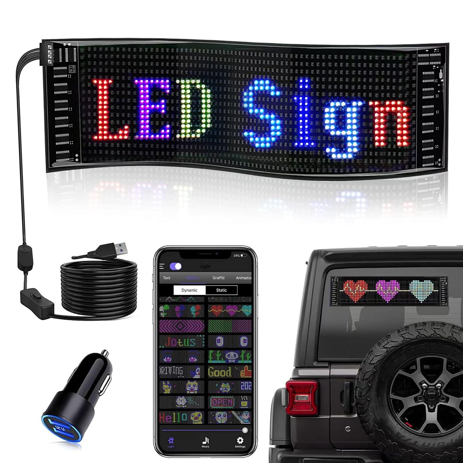Lankstus reklaminis LED ekranas automobiliui ir namams 16×64