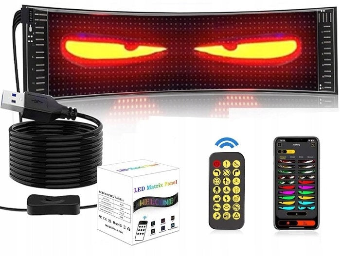 RGB LED Panelė Automobiliams, Sunkvežimiams, TIR Reklamai – 102x348mm