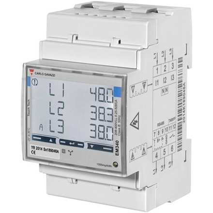 Carlo Gavazzi | Smart Power Meter, 3 phase, up to 65A | EM340 MID certificate|EM340DINAV23XS1PFB