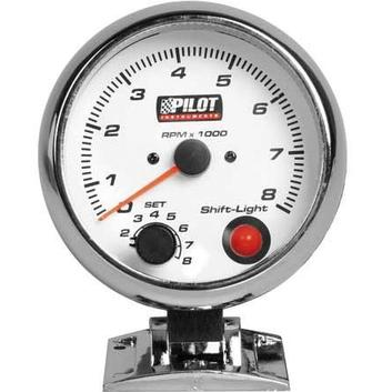 Pilot GAUGE - matuoklis / gauge - Tachometras (benzininiams) 95 mm su signaline lempute (shift light)