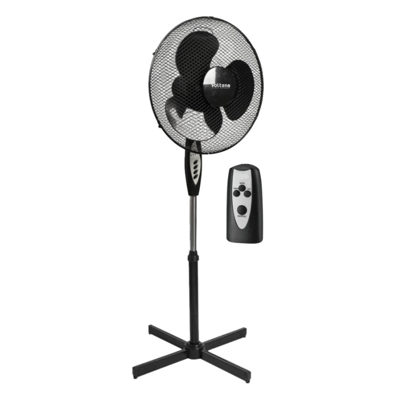 VO0606 VOLTENO WENTYLATOR PODŁOGOWY CZARNY+ PILOT 40cm PODSTAWA KRZYŻAKOWA