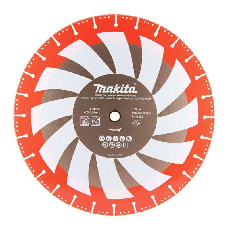 B-66955 MAKITA RESCUE DIAMOND TARGET 405x25.4mm SEGMENTAS (SUCHAS) PELENAS, INOX, PVC, BETONAS, STIKLAS