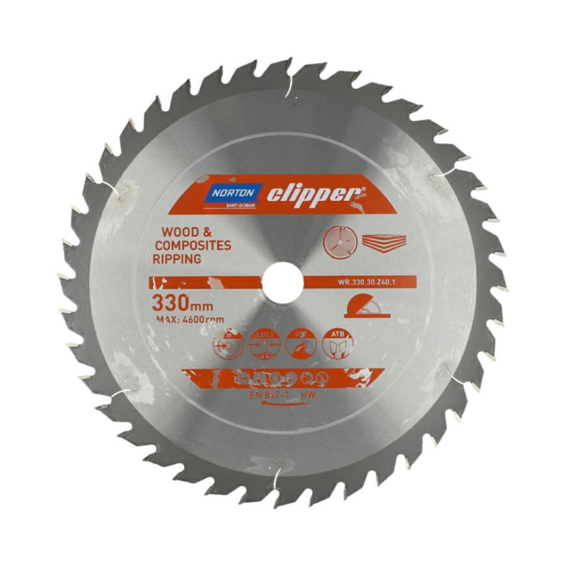 70184608074 NORTON TARGET TOOL Pjūklas 330mm x 30mm x 40z MEDIENOS IR KOMPOZITŲ ATB (3,2 / 2,2)