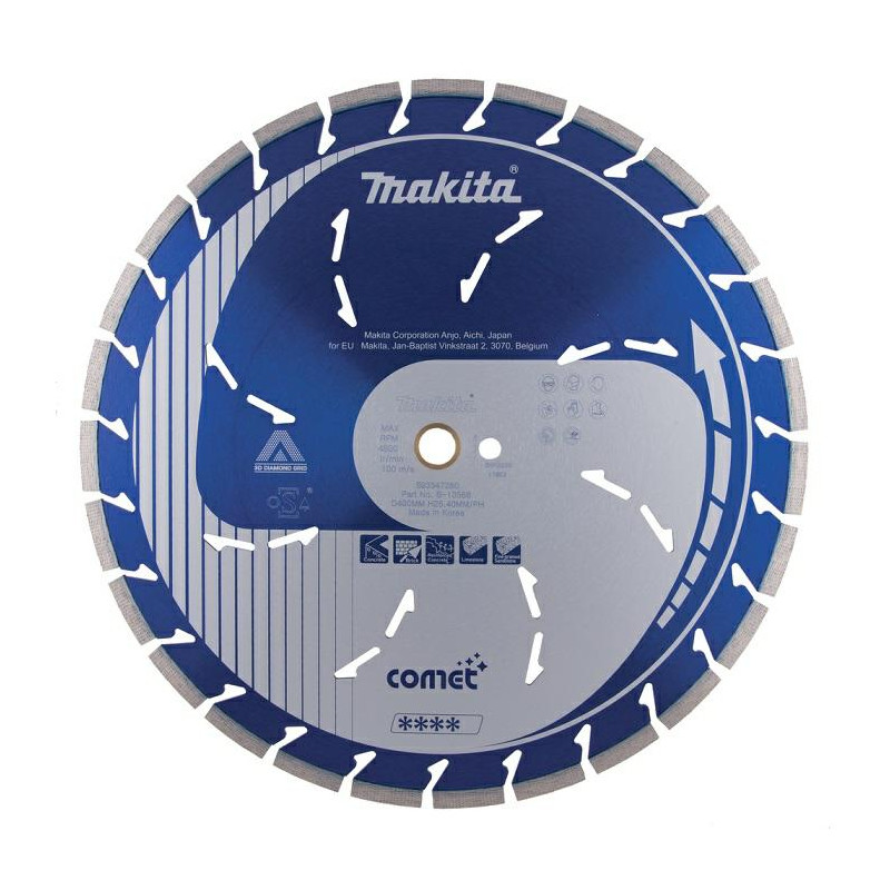 B-13568 MAKITA DIAMOND TARGET 400x25,4 mm SEGMENTAS (DRY/MOKRO) BETONAS, GRŪDAS