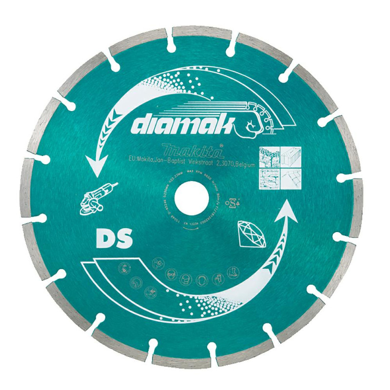 D-61145-10 MAKITA DIAMOND TARGET 230x22.23mm SEGMENTAS (DRY) /10vnt. BETONAS, PLYTOS, MARMURAS