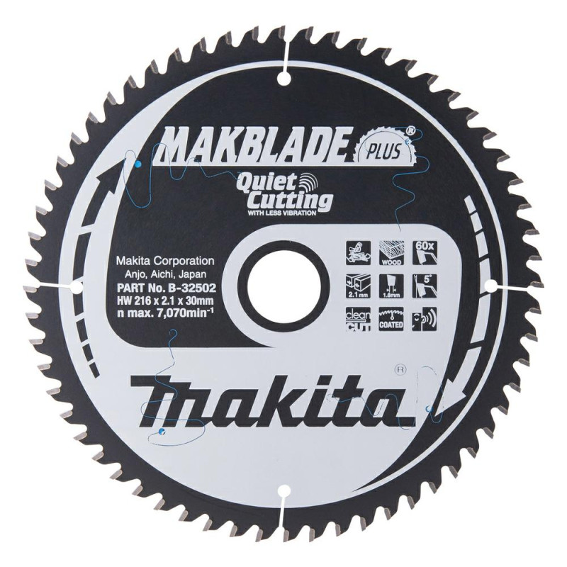 B-32502 MAKITA PIŁA TARCZOWA  216x30x60z MAKBLADE PLUS DREWNO