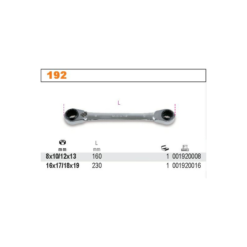192-16X17-18X19 BETA KLUCZ OCZKOWY DWUSTRONNY Z GRZECH. 16x17-18x19...