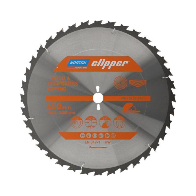 70184631830 NORTON TARGET TOOL pjūklas 450mm x 30mm x 36z PRO WOOD RIPPING (4.4/3.0)