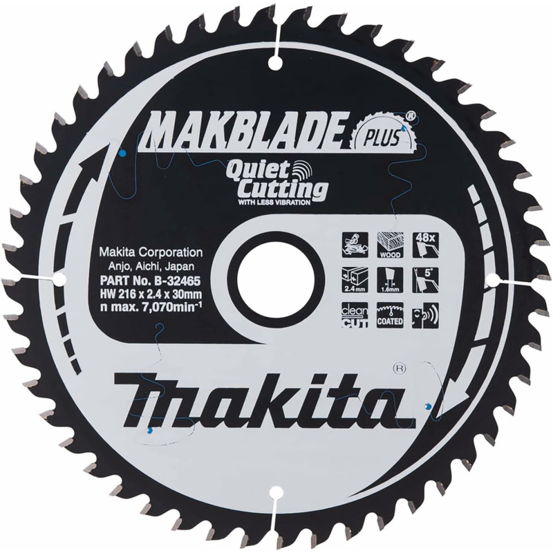 B-32465 MAKITA PIŁA TARCZOWA  216x30x48z MAKBLADE PLUS DREWNO