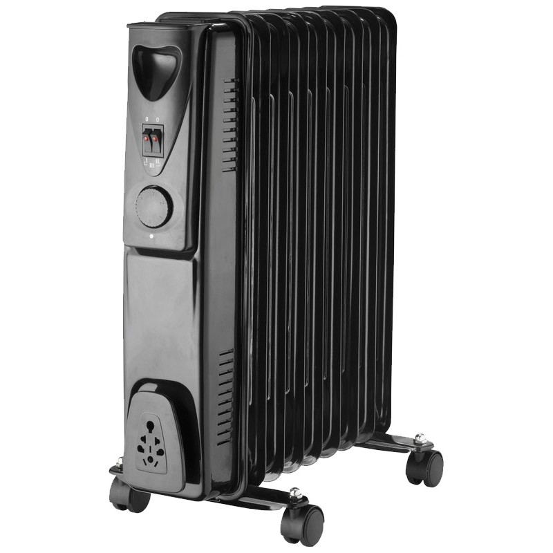 VO0827 VOLTENO ALIEJINIS ŠILDYTUVAS 7 BRIAUNŲ 1500 W JUODAS