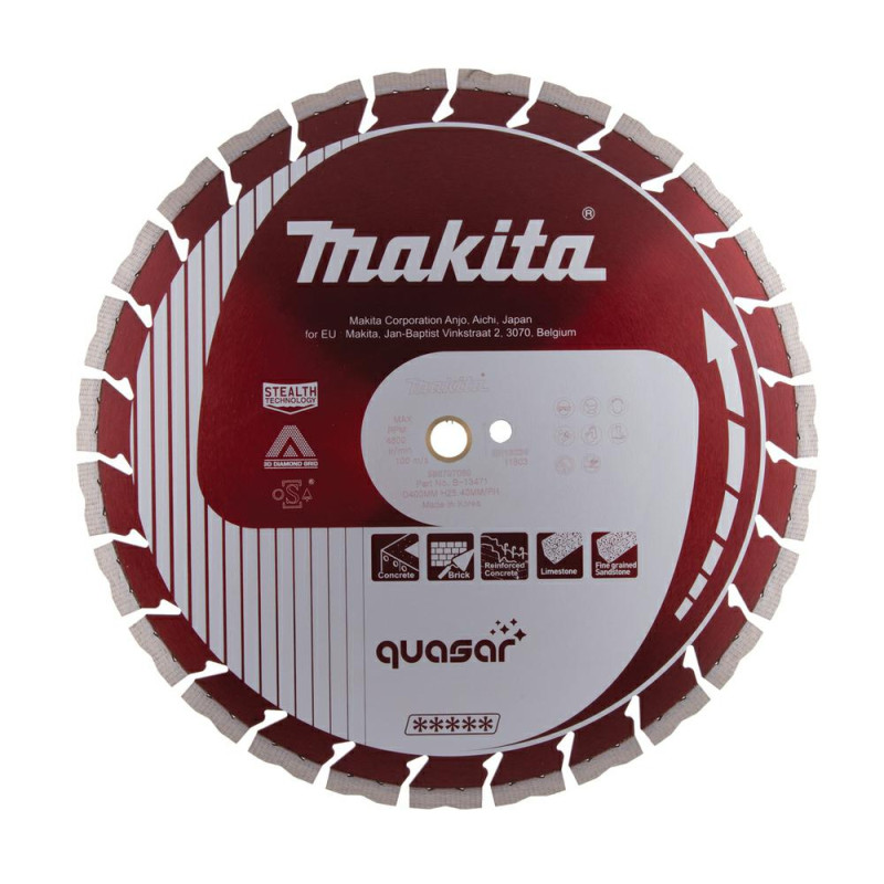 B-13471 MAKITA DIAMOND TARGET 400x25,4 mm SEGMENTAS (SUCHAS/MOKRO) BETONAS, AKMENS