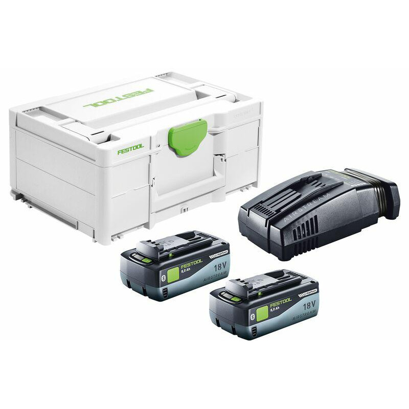 577327 FT.BATTERY BP 18 Li 8,0 HP-ASI 2vnt. + įkroviklis SYS 18V 2x8,0/SCA16