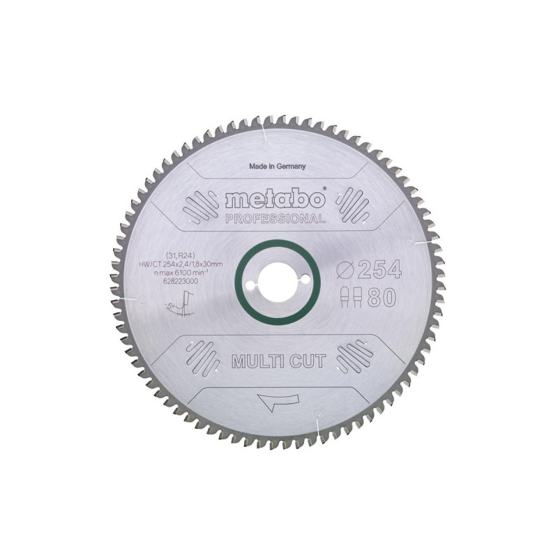628223000 METABO TARLET pjūklas FZ/TZ 254x30x80z MULTI CUT PROFESSIONAL