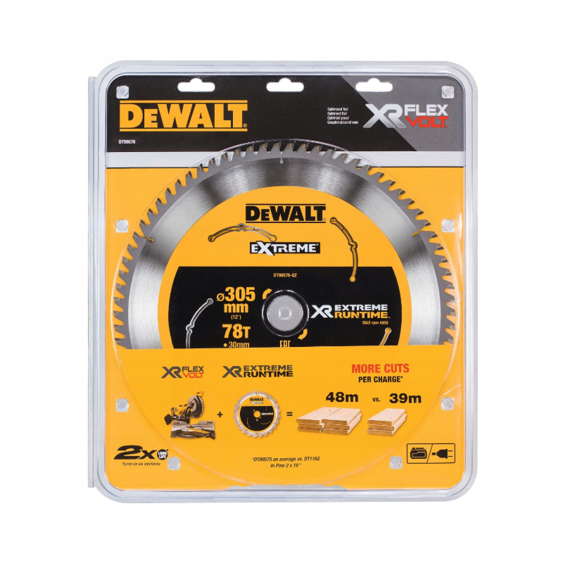 DT99576-QZ DEWALT pjūklo diskas 305x30mmx78z EXTREME RUNTIME