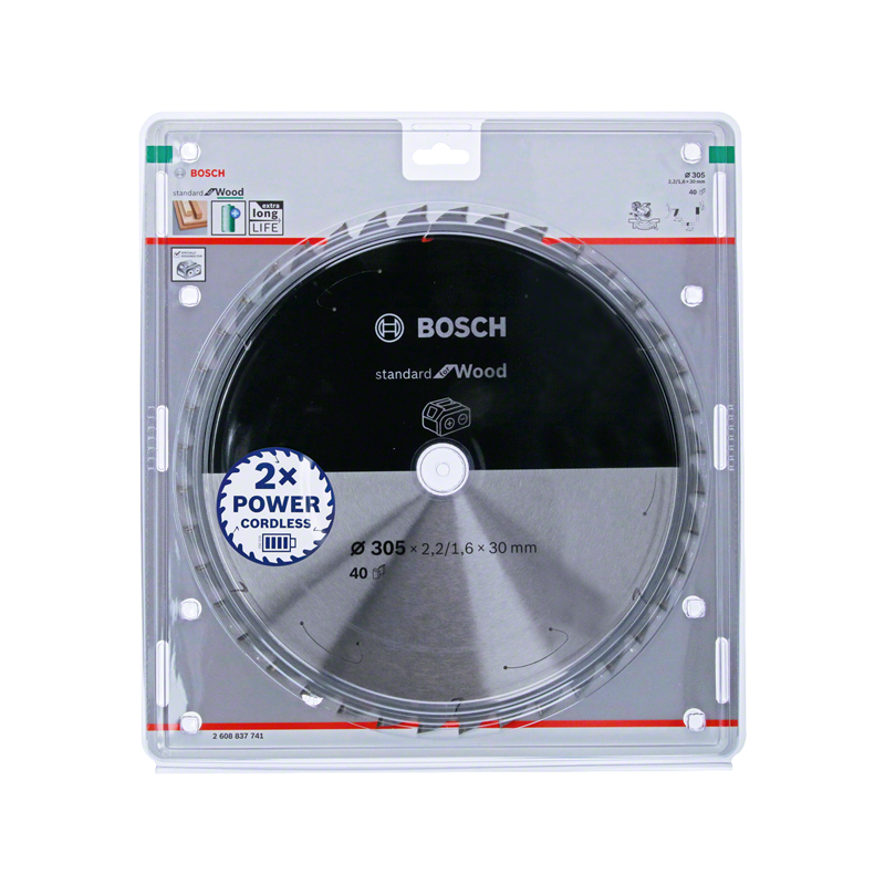 2608837741 BOSCH STANDARD WOOD ACCU pjūklo diskas 305x30x40z