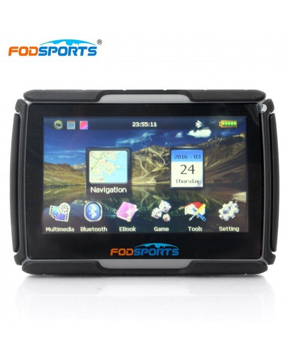 Fodsports 256M RAM 8GB Flash 4,3 colio motociklo GPS navigatorius vandeniui atsparus Bluetooth GPS navigacija