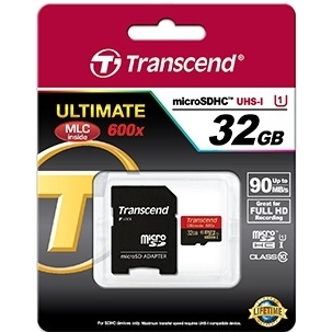 Atminties kortelė - Transcend Ultimate micro SDHC su adapteriu 32gb 10class UHS1 class 90mb/s 600x