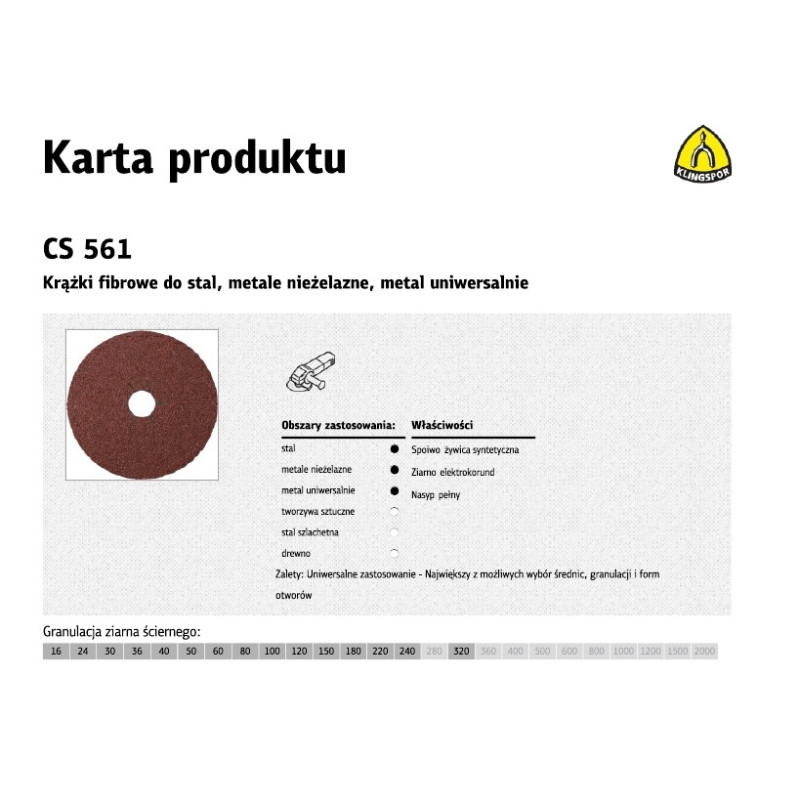 11012 K.FIBRA diskas 125 gr. 36 CS561 /25vnt.