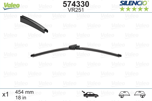 Automobilinis valytuvas VALEO SILENCIO VW, 454 mm