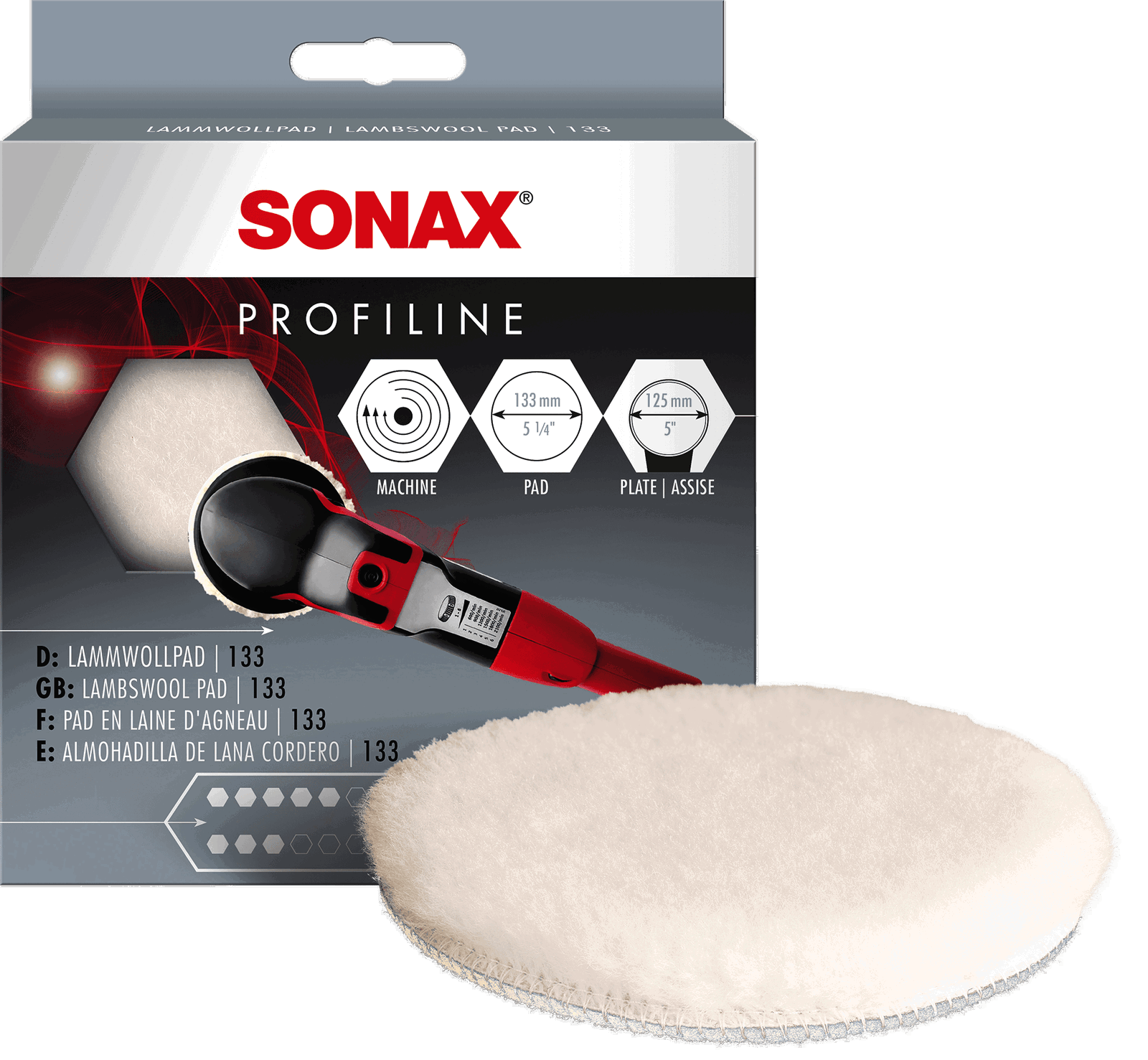 Avikailio poliravimo padas SONAX, 133 mm