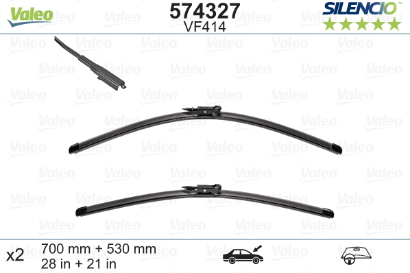 Automobilinis valytuvas VALEO SILENCIO MERCEDES-BENZ FLAT BLADE, 700/530 mm