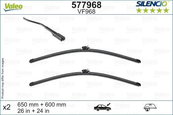 Automobilinis valytuvas VALEO SILENCIO FLAT BLADE, 650/600 mm