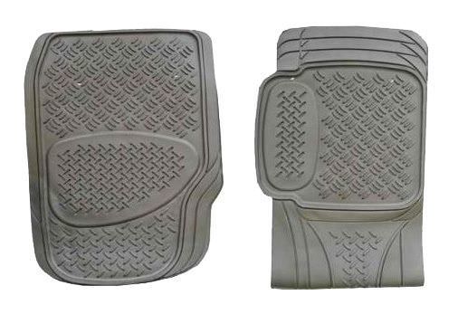 Automobiliniai kilimėliai ALBURNUS, 71 x 44,5 cm, 43 x 132 cm, guminiai, pilka sp., 3 vnt.