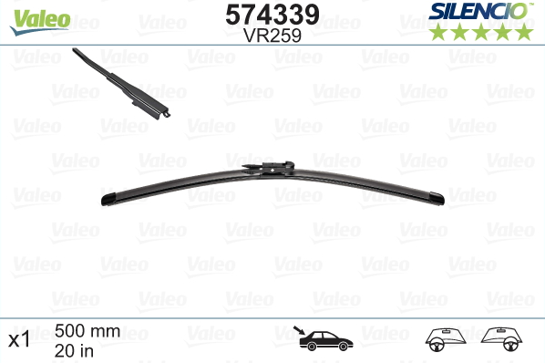 Automobilinis valytuvas VALEO SILENCIO OPEL, 500 mm